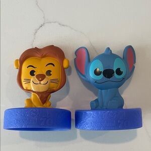 Disney 70th Anniversary Mufasa and Stitch Figurine Set.